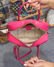 Gucci Diamante Pink Leather Bowling Bag