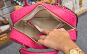 Gucci Diamante Pink Leather Bowling Bag