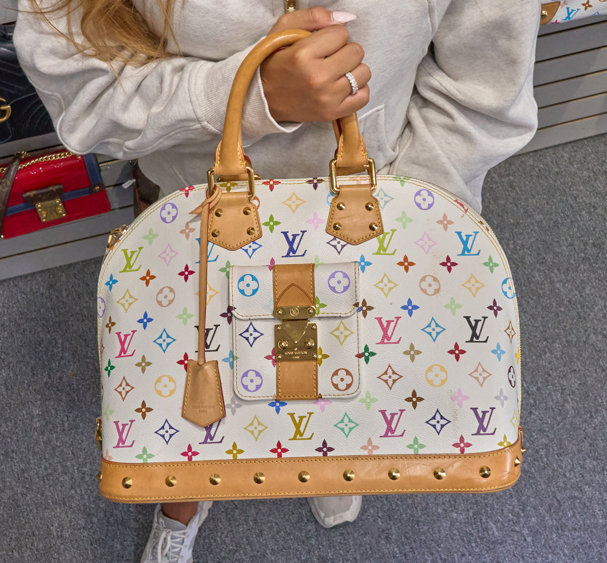 Louis Vuitton Alma GM Monogram Multicolore Blanc