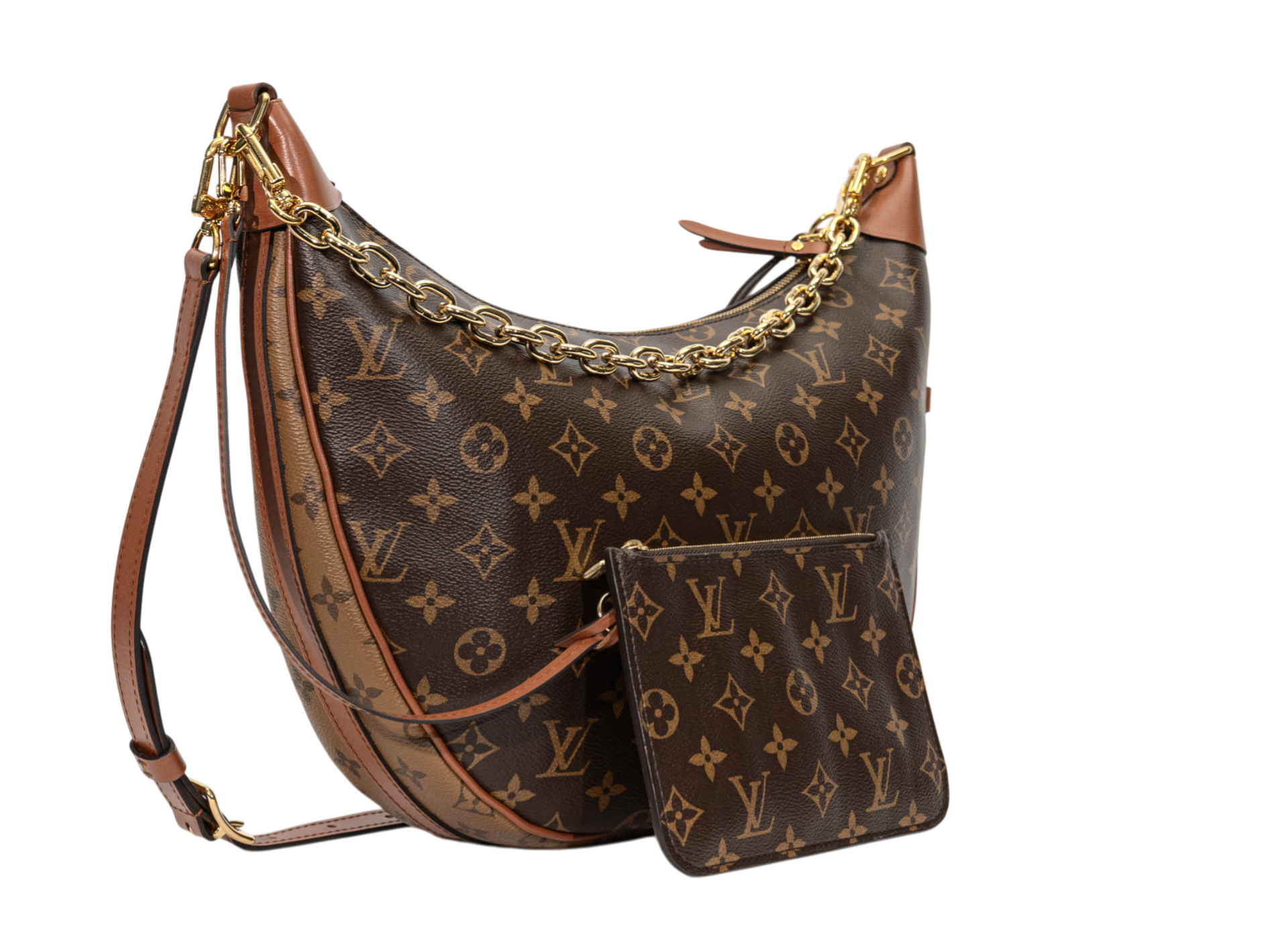 Louis Vuitton Loop Hobo Monogram / Monogram Reverse with Pouch