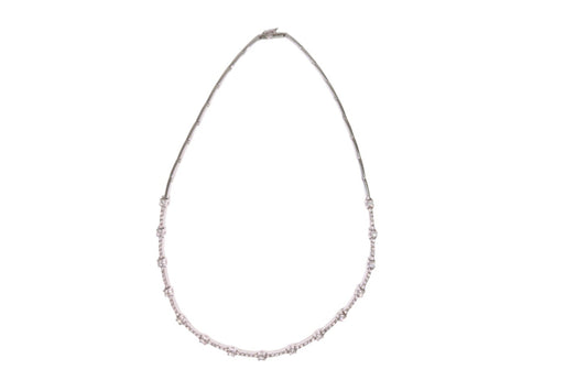4.45cttw. Natural Diamond Link Style Collar Necklace in 18K White Gold