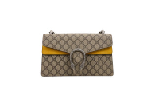 Gucci GG Dionysus Supreme Yellow Suede Medium Shoulder Bag