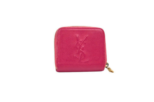 YSL Pink Cassandra Compact Zip Wallet