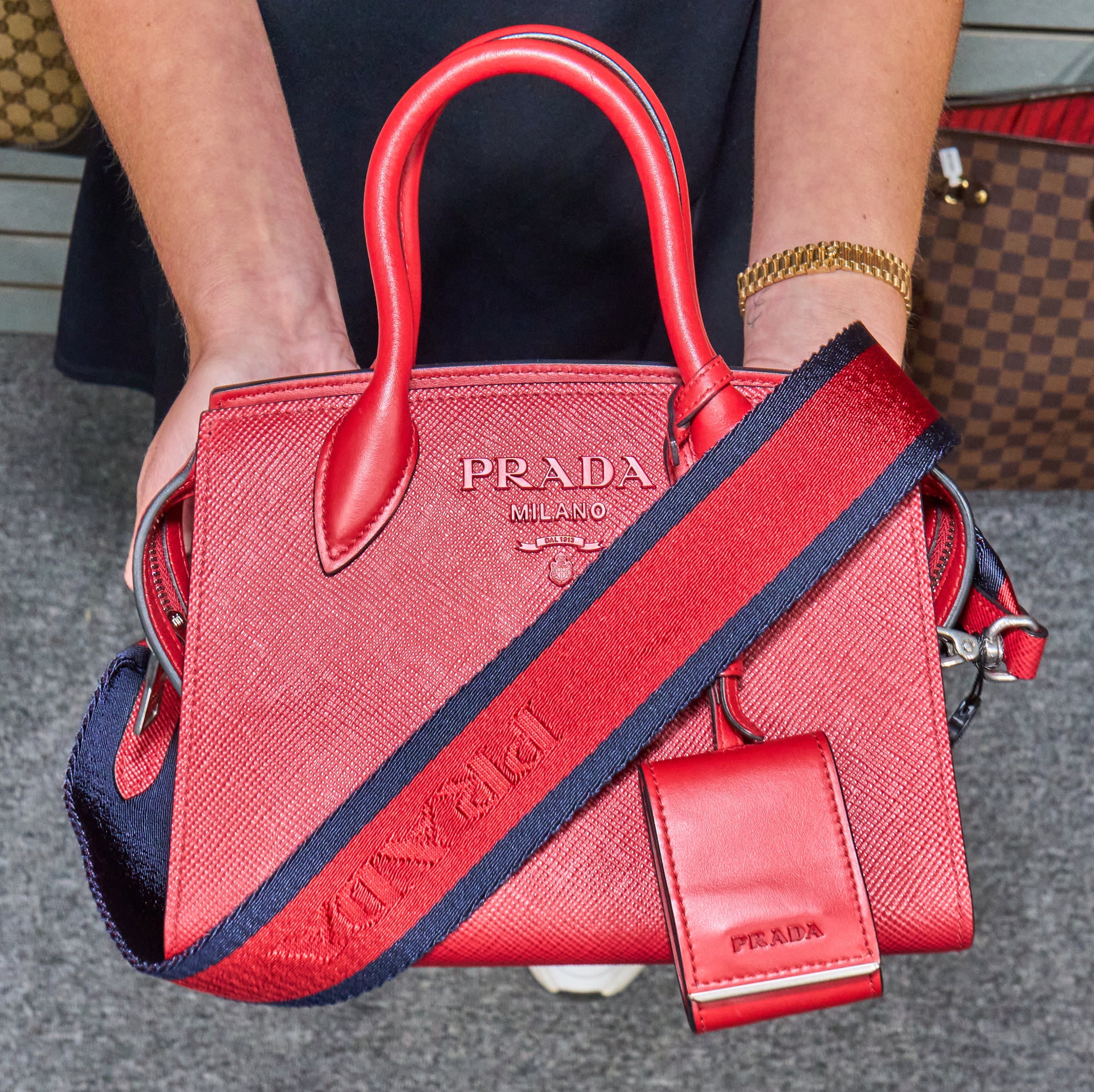 Prada Saffiano Cuir Calfskin Medium Top Handle Tote