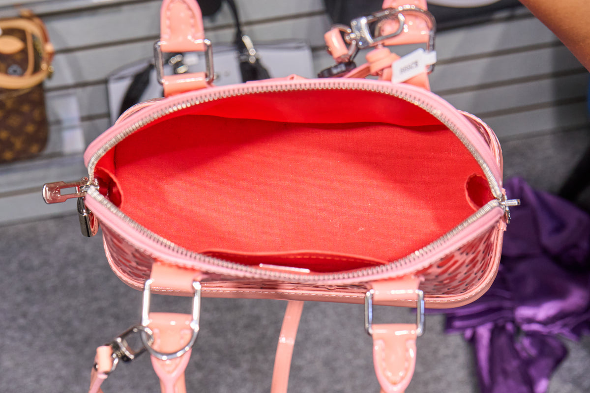 Louis Vuitton Alma BB Monogram Vernis Jungle Dots Sugar Poppy