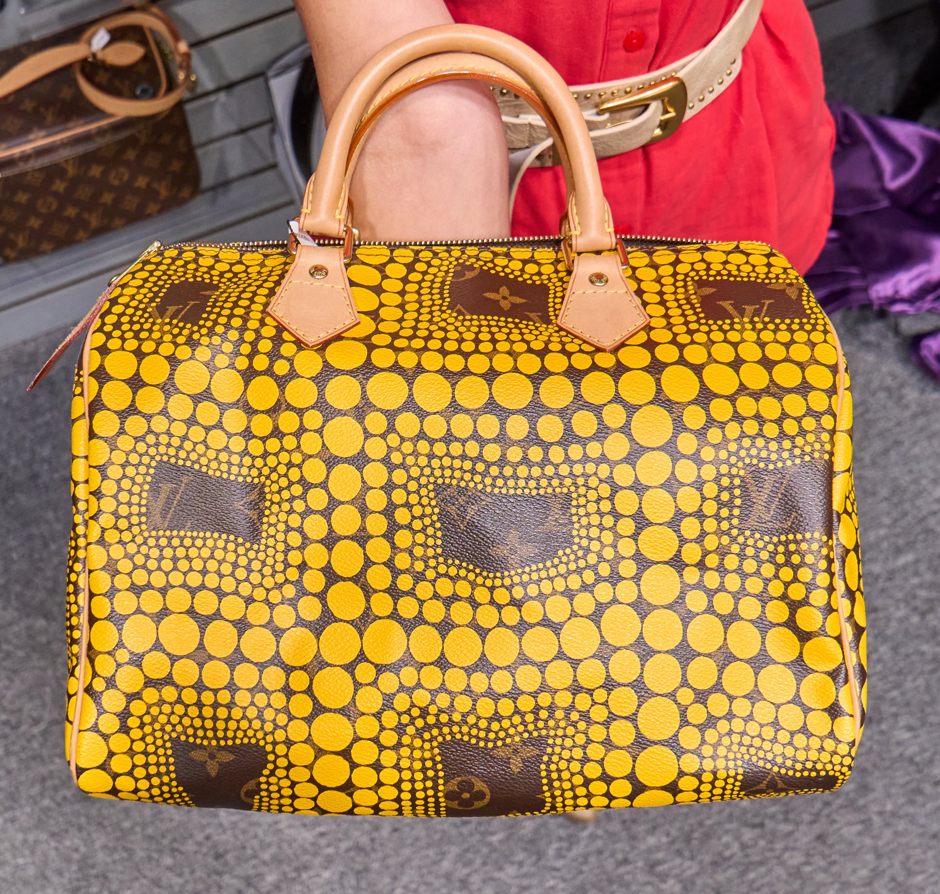 Louis Vuitton Speedy 30 Monogram Kusama Town Yellow