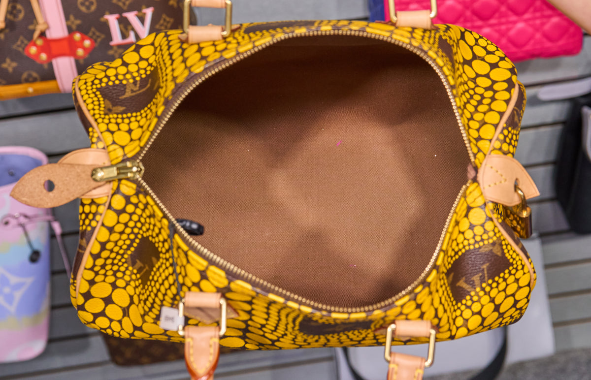Louis Vuitton Speedy 30 Monogram Kusama Town Yellow