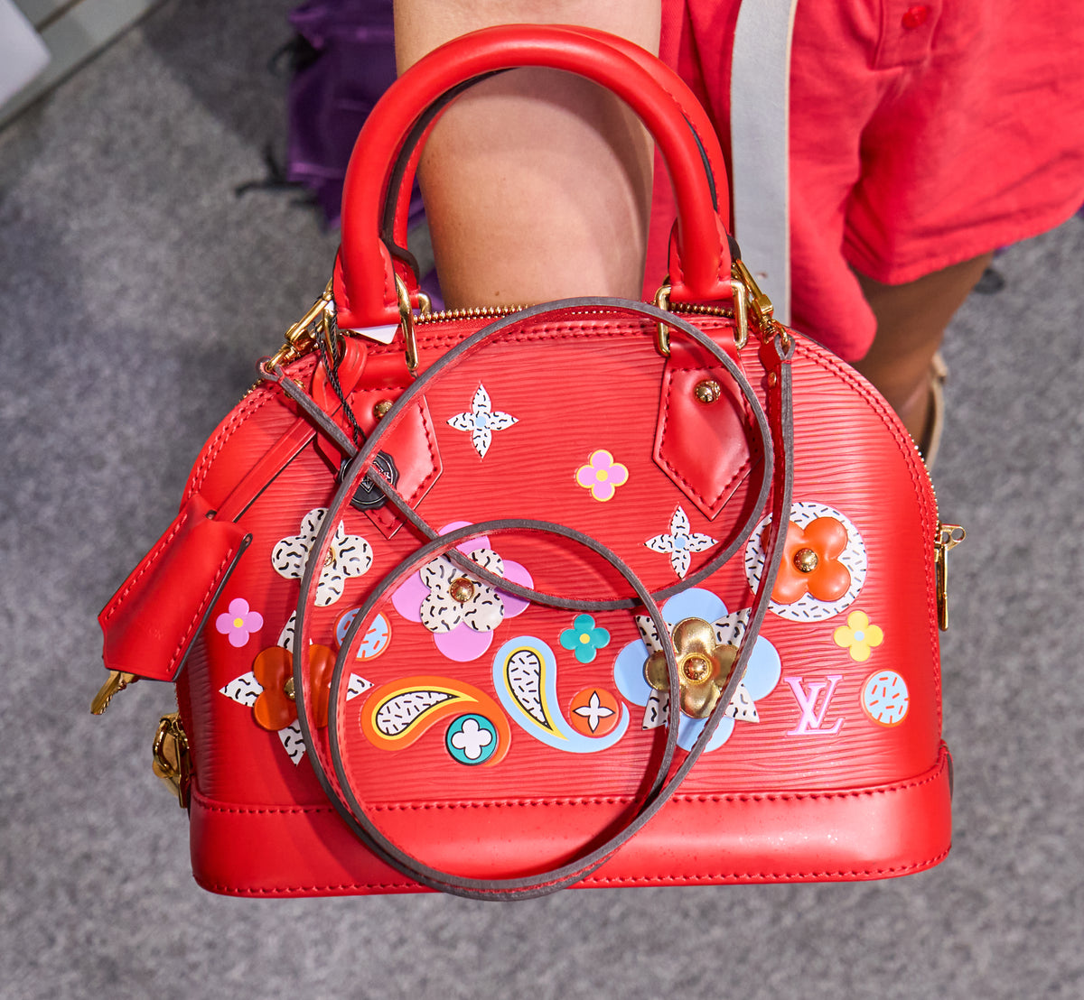 Louis Vuitton Alma BB Epi Blooming Flowers Red