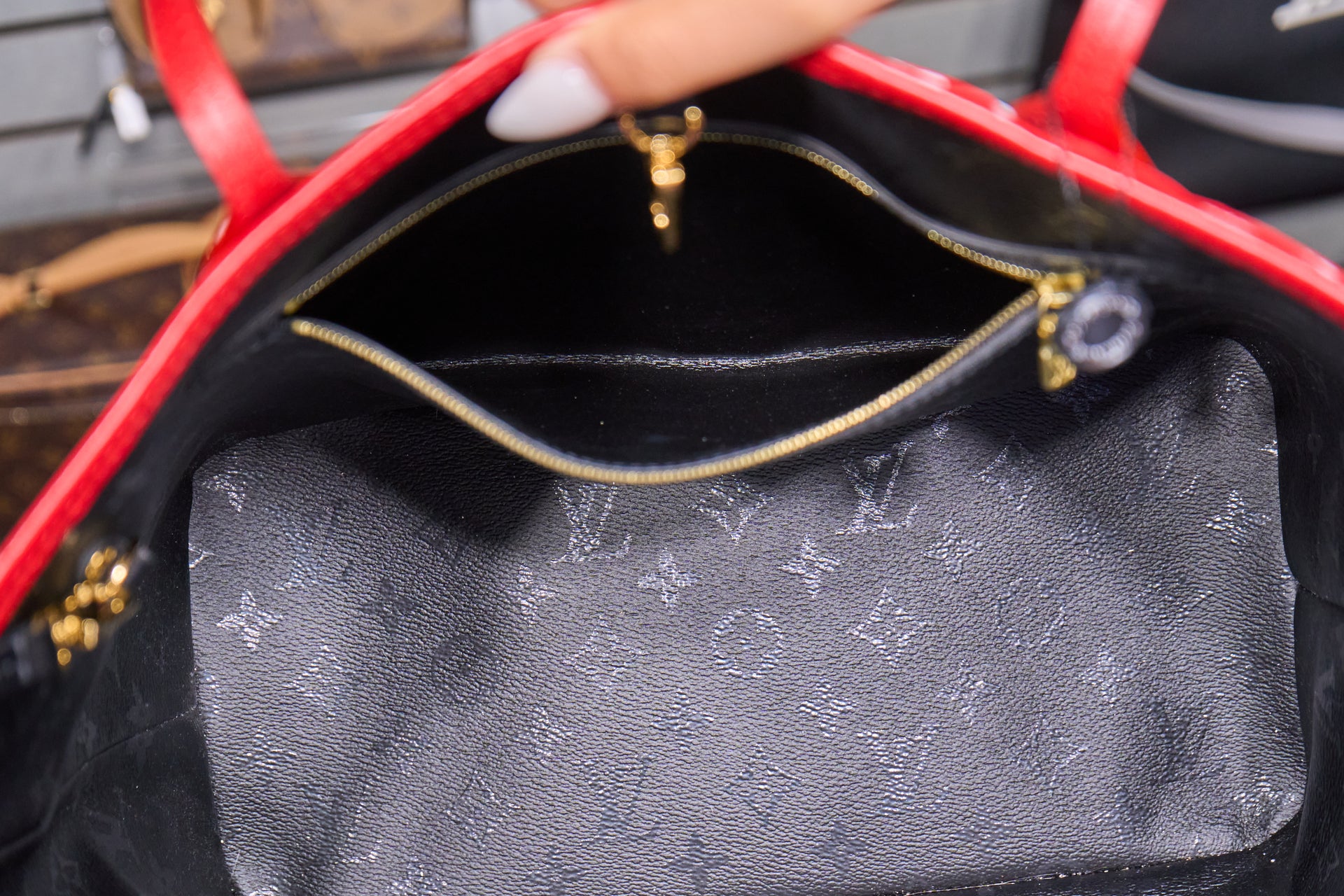 Louis Vuitton Neverfull MM Monogram Urs Fischer Noir Red