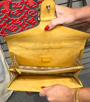 Gucci GG Dionysus Supreme Yellow Suede Medium Shoulder Bag