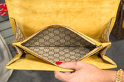Gucci GG Dionysus Supreme Yellow Suede Medium Shoulder Bag