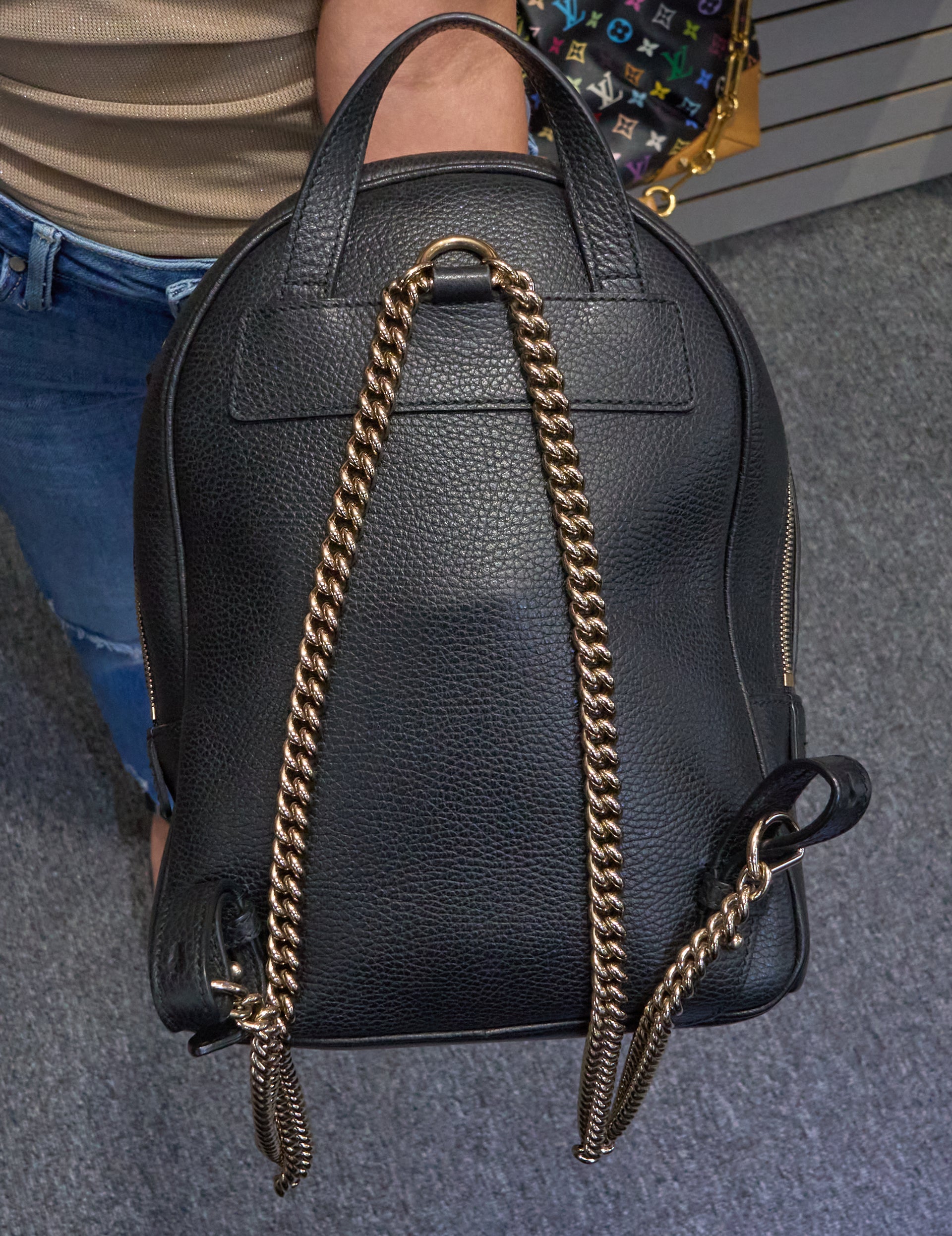 Gucci Black Soho Chain Backpack