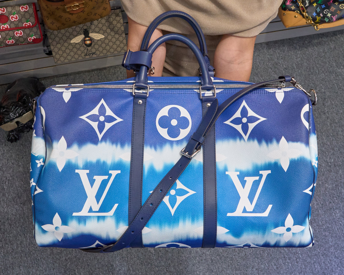 Louis Vuitton Keepall Bandouliere 50 Monogram Giant Escale Bleu