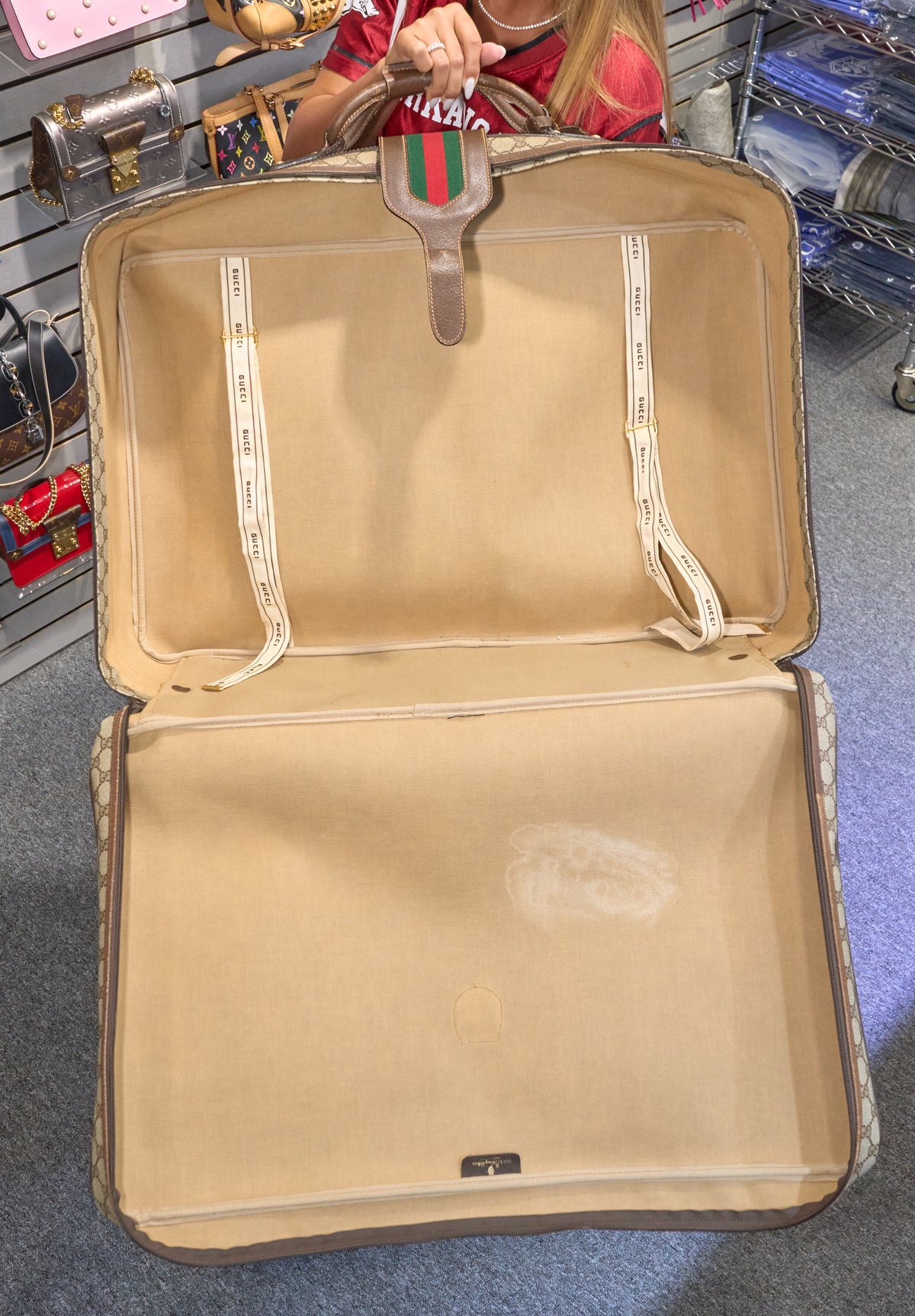 Gucci XL Supreme Web Suitcase Soft Luggage