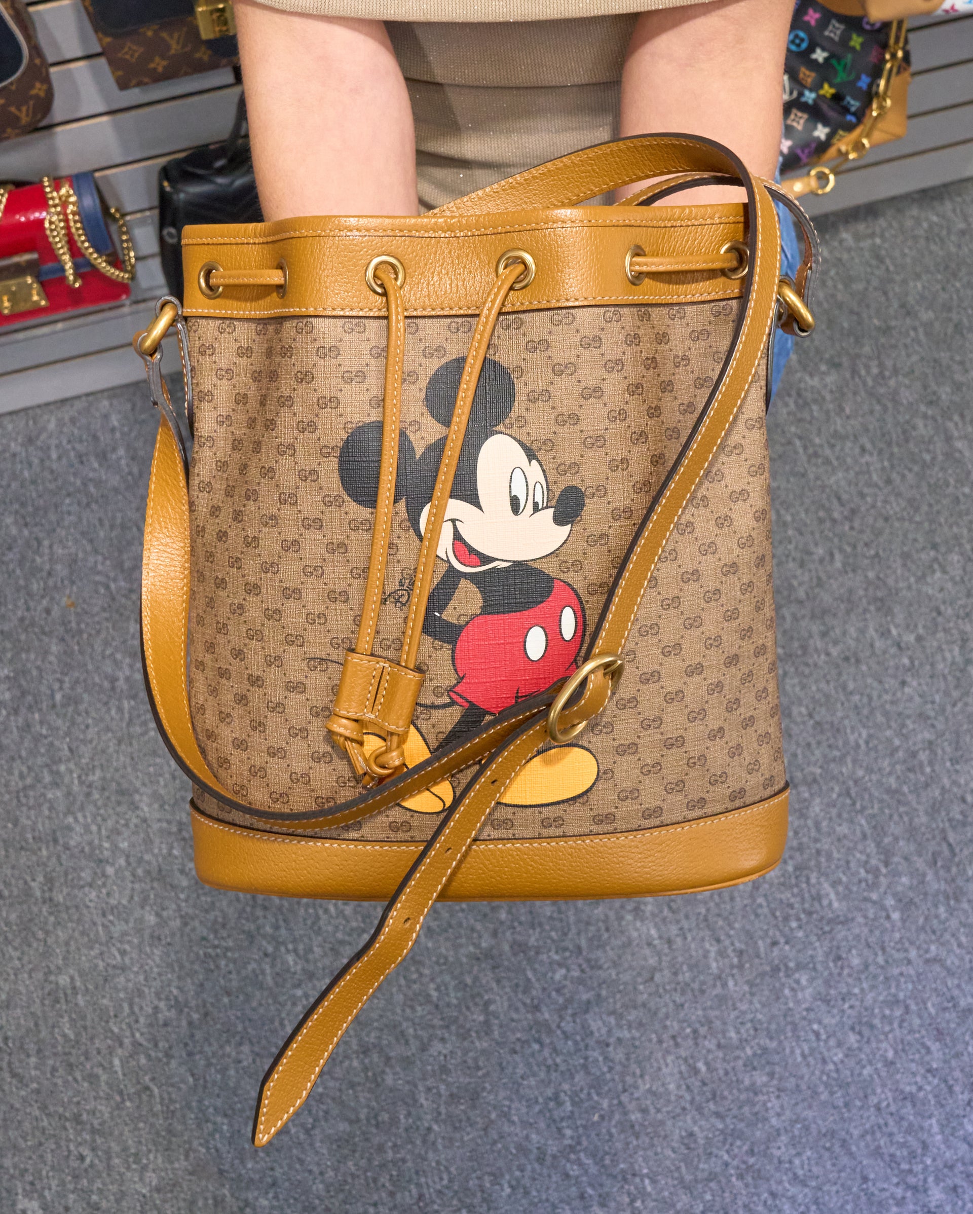 Gucci X Disney GG Supreme Monogram Bucket Bag