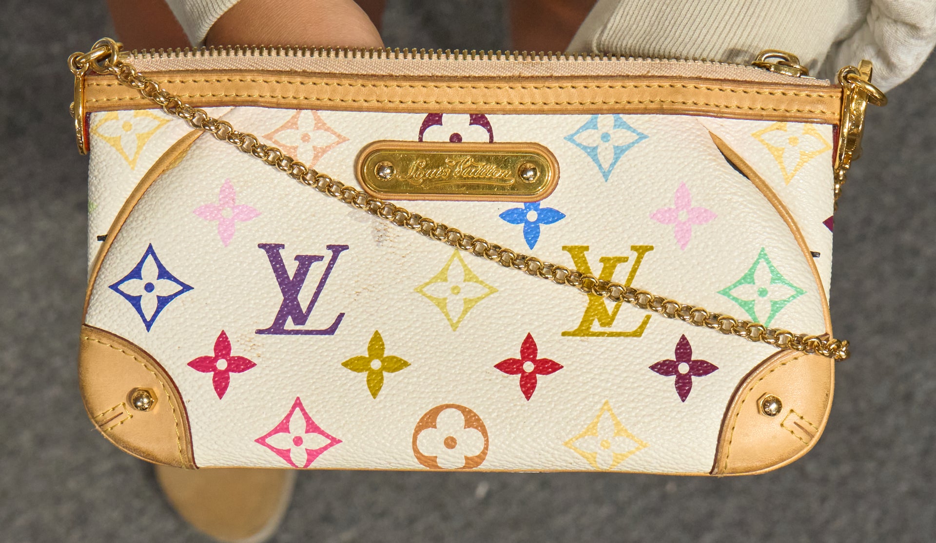 Louis Vuitton Milla MM Pochette Monogram Multicolore Blanc
