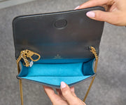 Gucci GG Marmont Heart Chain Flap Bag in Black Velvet