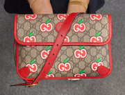 Gucci GG Supreme Apples Leather Belt Bag Fanny Pack