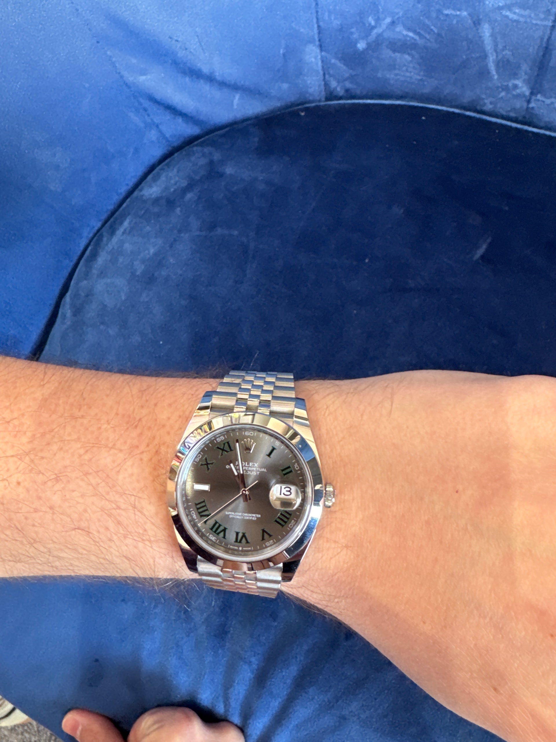41mm Rolex Datejust Wimbledon Stainless Smooth Bezel on Jubilee (2024)