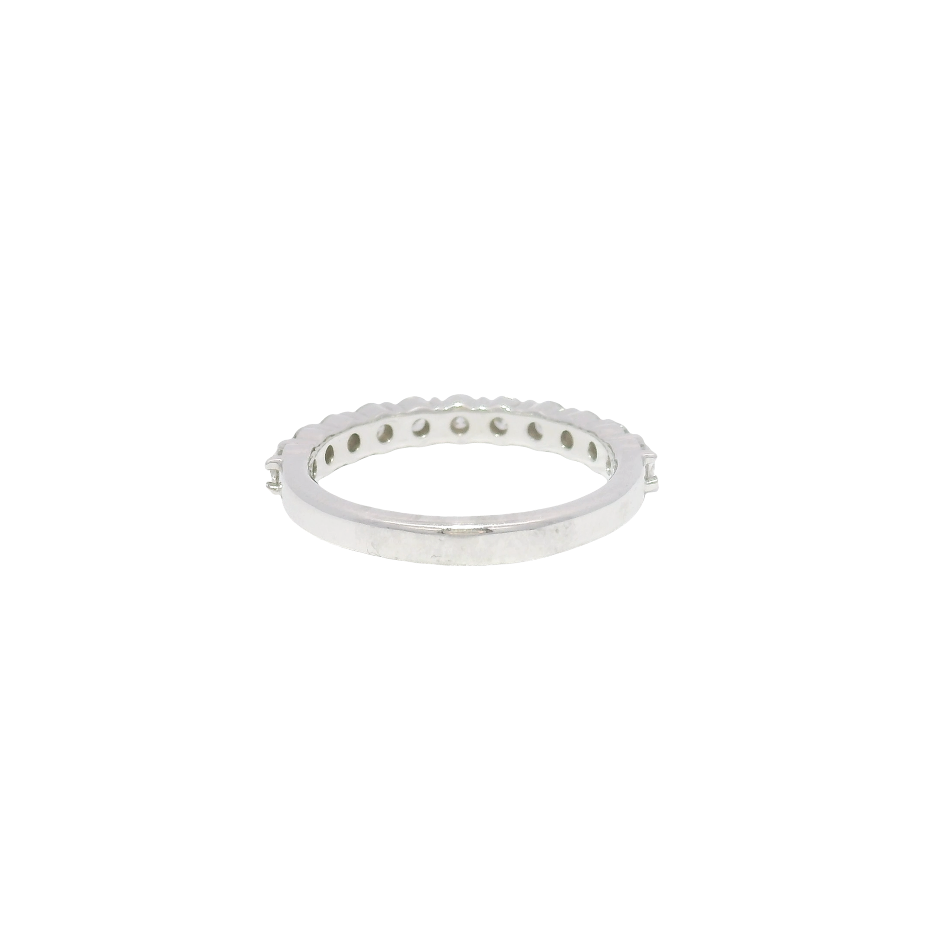 1.1cttw. Lab Grown F VS1 Round Diamond Band in 14K White Gold Size 8