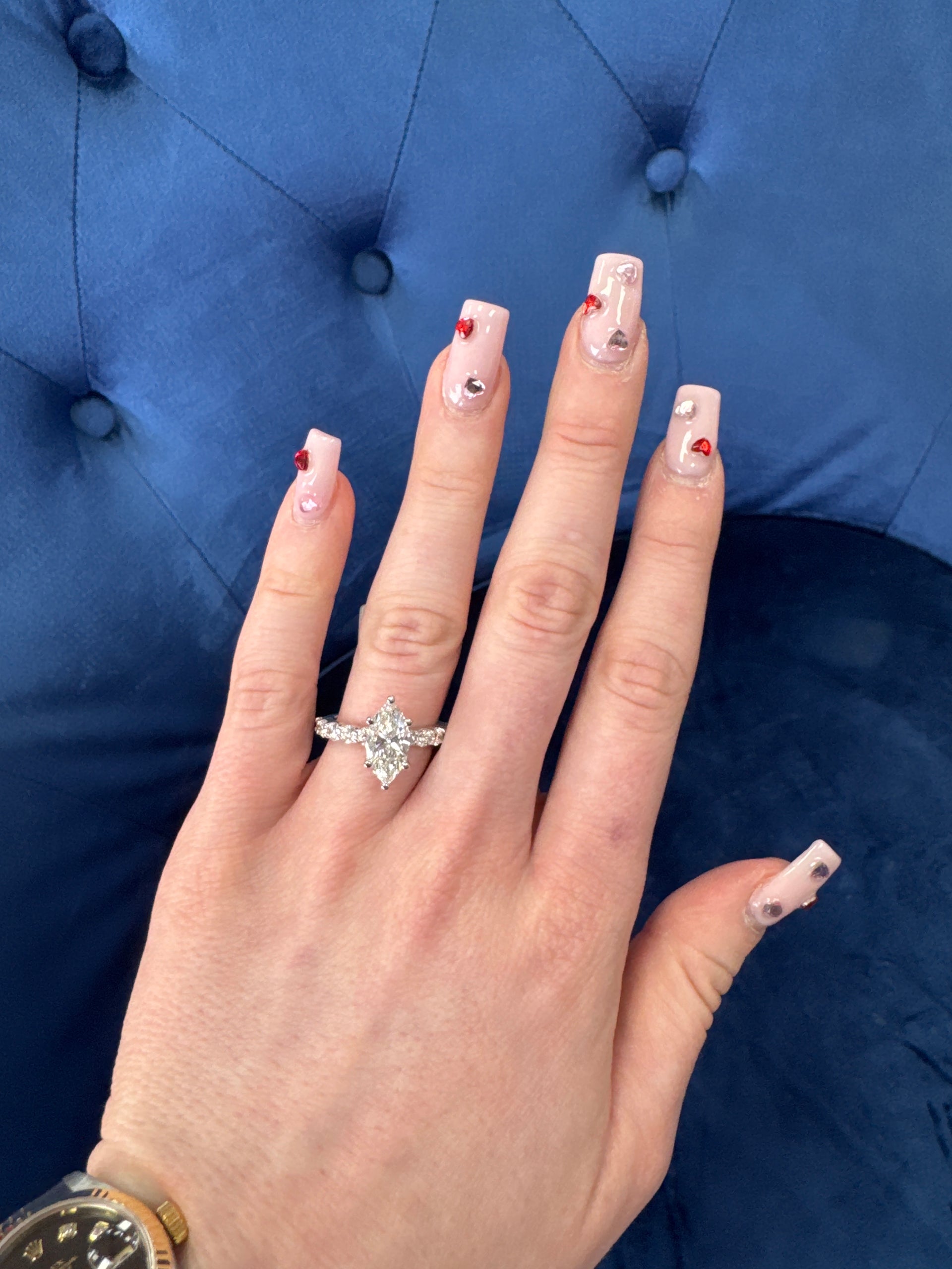 2.02ct. D VS1 Lab Grown Marquise on 10pt Band in 14K White Gold