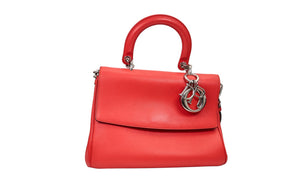Dior Be Red Calfskin Leather Top Handle Bag