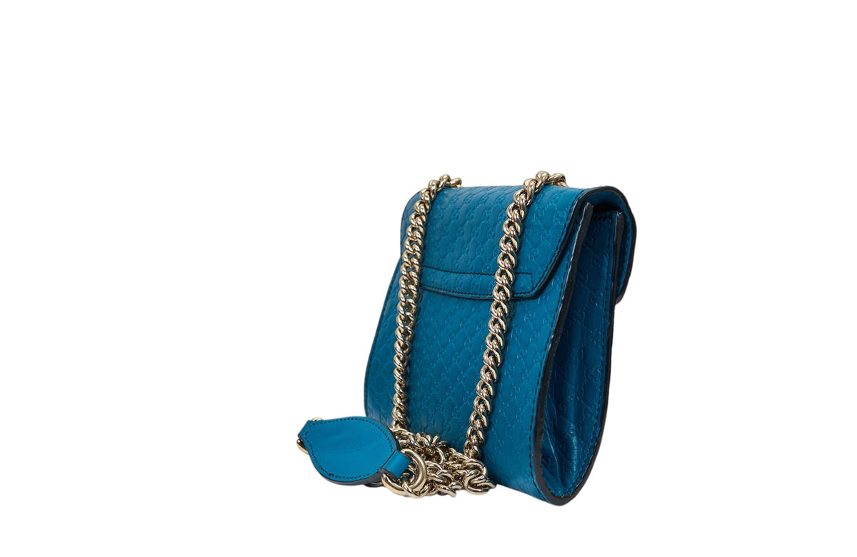 Gucci Horsebit Emily Small Blue Microguccissima