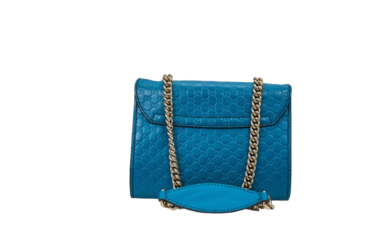 Gucci Horsebit Emily Small Blue Microguccissima