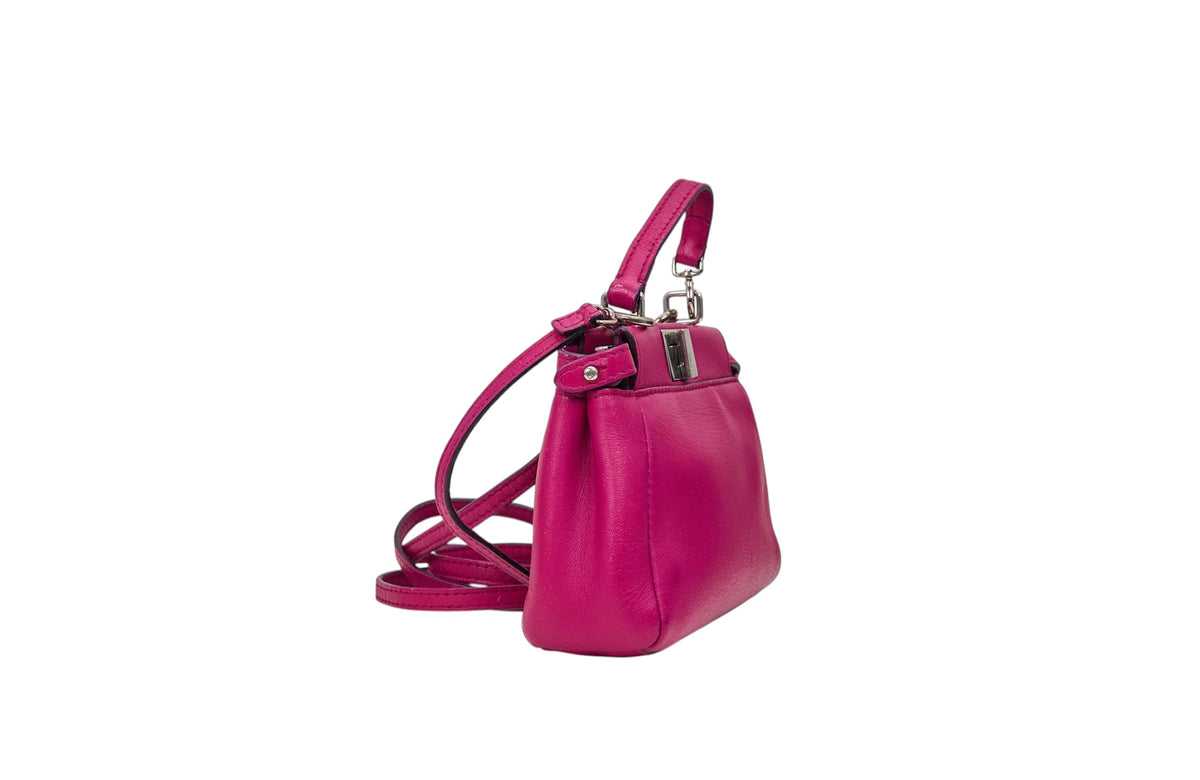 Fendi Micro Peekabo Iconic Satchel Fuchsia