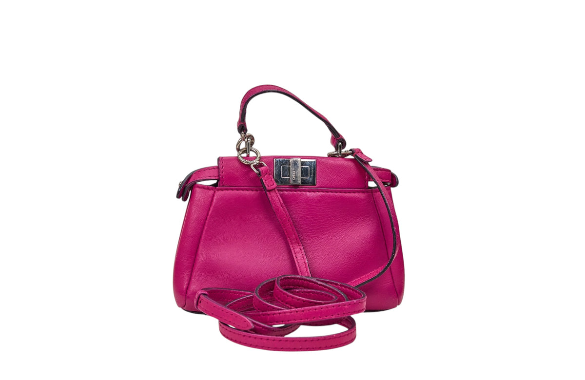 Fendi Micro Peekabo Iconic Satchel Fuchsia