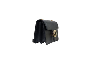 Gucci Dollar Marmont Interlocking G Crossbody Bag Black