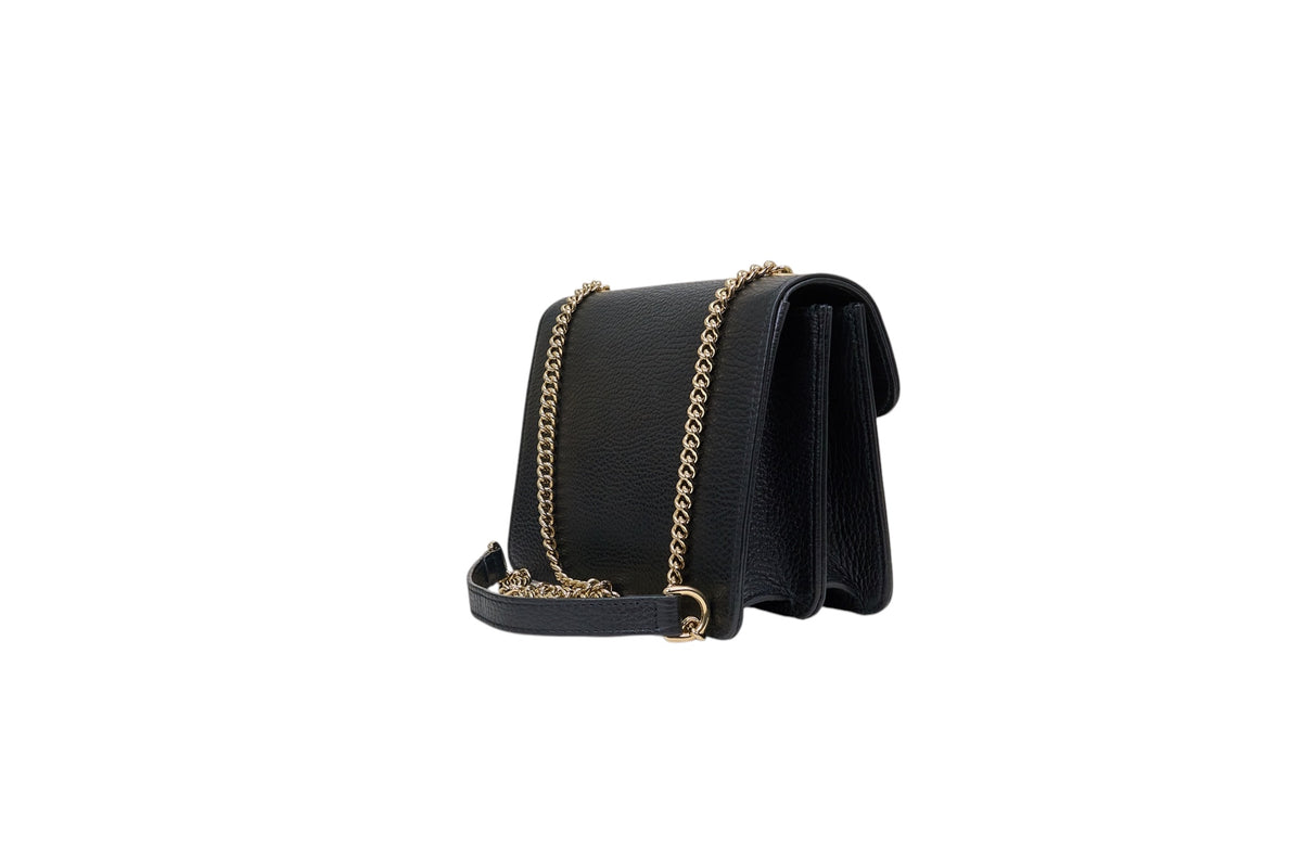 Gucci Dollar Marmont Interlocking G Crossbody Bag Black