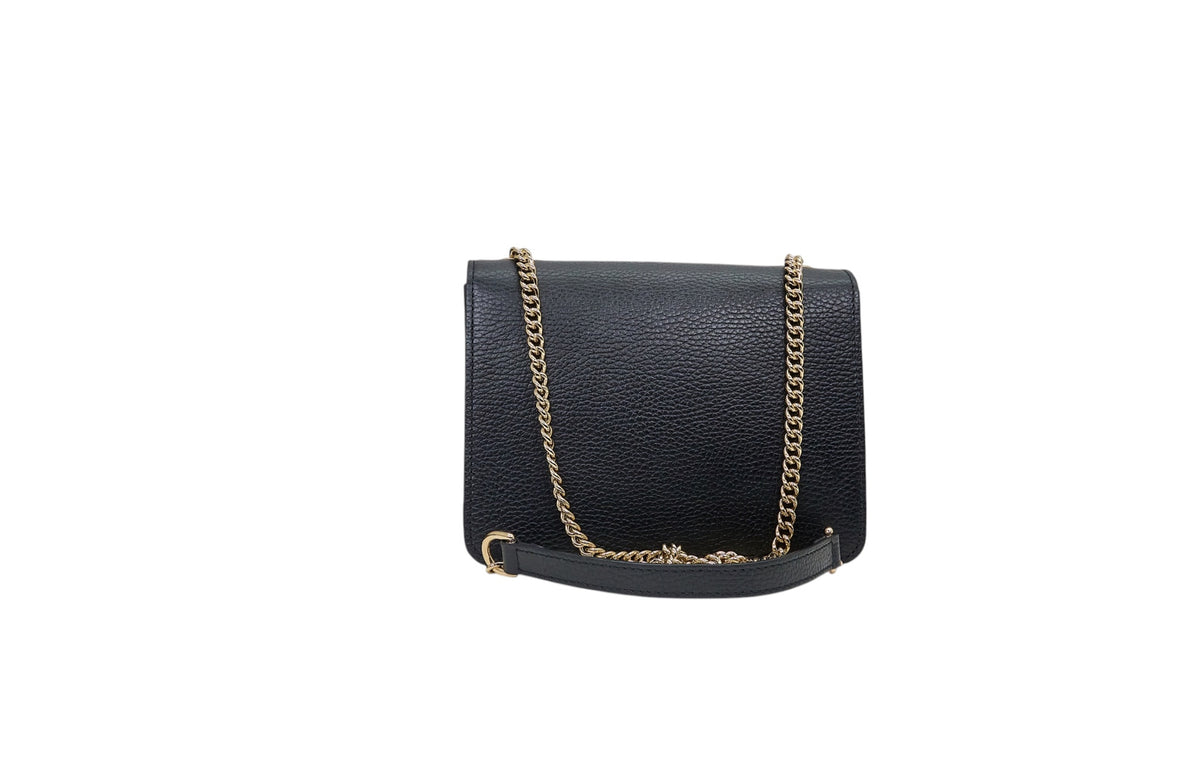 Gucci Dollar Marmont Interlocking G Crossbody Bag Black