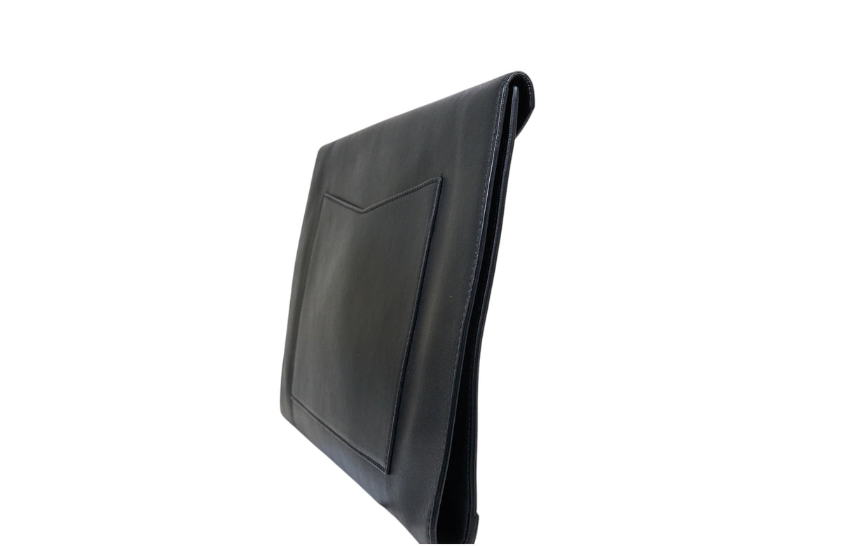 Chanel Black Calfskin Cocomail Document Clutch