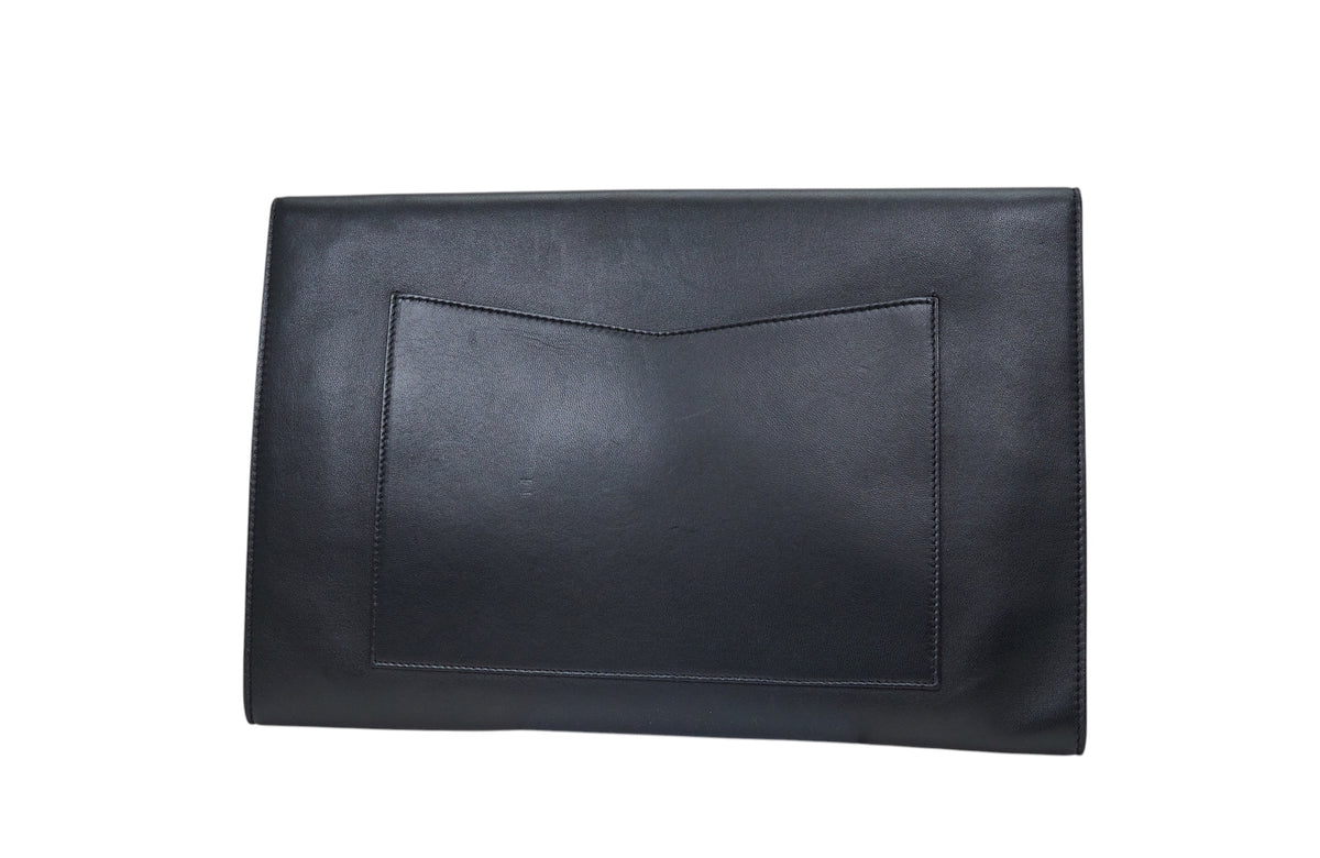 Chanel Black Calfskin Cocomail Document Clutch