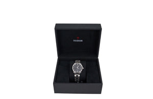 38mm Tudor Style Stainless Steel Black Dial