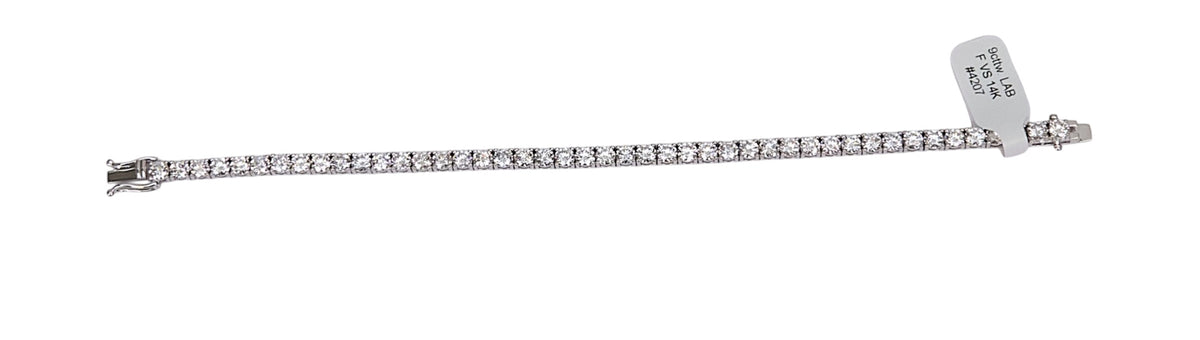 9cttw. F VS Lab Grown Diamond Tennis Bracelet in 14K White Gold