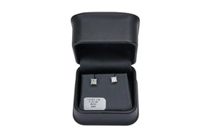 1.07cttw. F VS Lab Grown Princess Cut Diamond Stud Earring in 14K White Gold