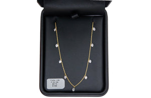1.5cttw. F VS Lab Grown Drill Set Diamond Necklace in 14K Yellow Gold