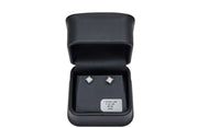1.07cttw. F VS Lab Grown Princess Cut Diamond Stud Earring in 14K White Gold