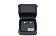 1.07cttw. F VS Lab Grown Princess Cut Diamond Stud Earring in 14K White Gold