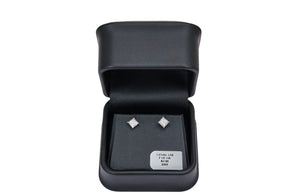 1.07cttw. F VS Lab Grown Princess Cut Diamond Stud Earring in 14K White Gold
