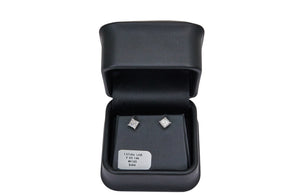 1.07cttw. F VS Lab Grown Princess Cut Diamond Stud Earring in 14K White Gold