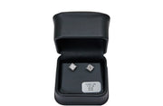 3.03cttw. F VS Lab Cushion Cut Diamond Studs in 14K White Gold