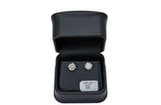 3.03cttw. F VS Lab Grown Round Diamond Studs in 14K White Gold