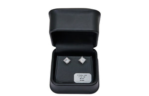 2.15cttw F VS Lab Grown Cushion Diamond Studs Set in 14K White Gold