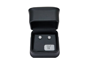 1.5cttw. F VS Lab Grown Round Diamond Studs in 14K White Gold