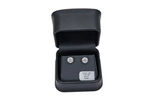 2.5cttw. F VS Lab Grown Round Diamond Studs Set in 14K White Gold