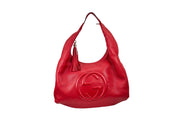 Gucci Soho Hobo Red Pebbled Leather Bag