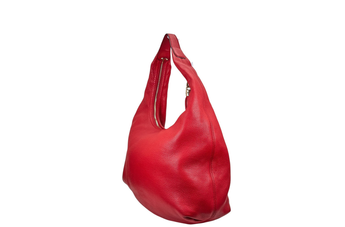 Gucci Soho Hobo Red Pebbled Leather Bag